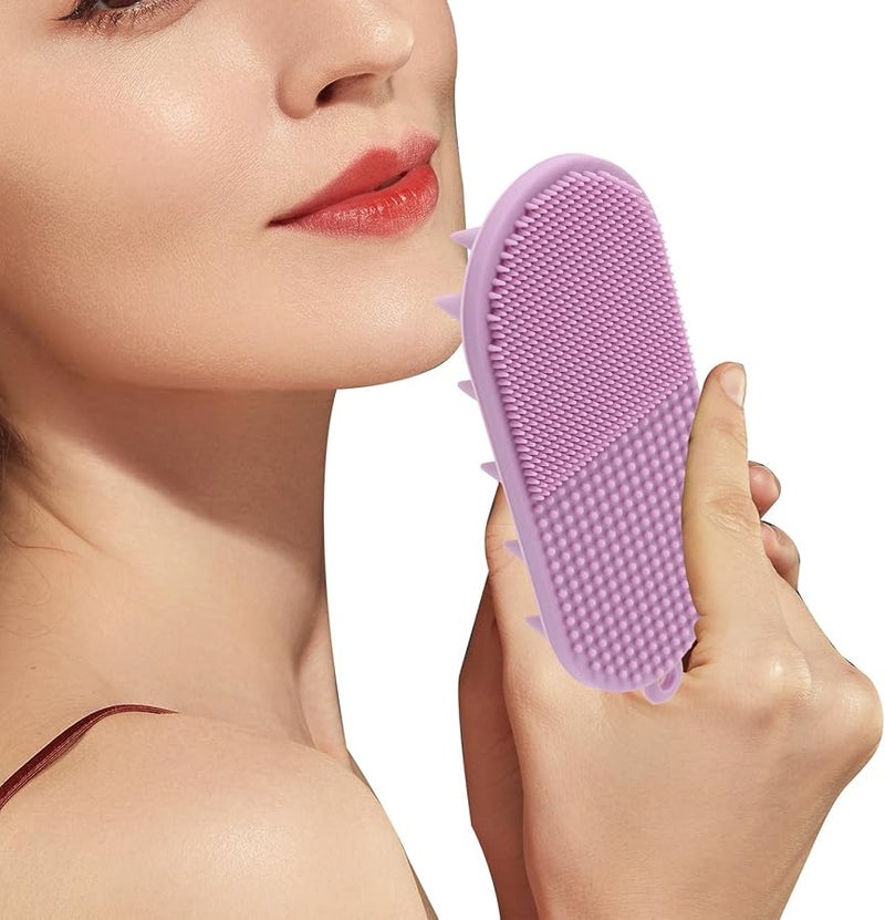 Purple Silicone Facial Brush Deep Cleansing Exfoliator For Sensitive Skin - Image 4